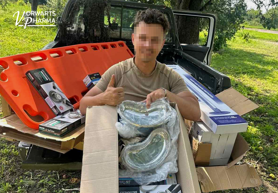 Vorwarts Pharma donates medical equipment to a Ukrainian Armed Forces brigade